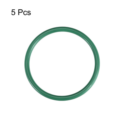 Harfington Uxcell Fluorine Rubber O Rings, 53mm OD, 46mm Inner Diameter, 3.5mm Width, Seal Gasket Green 5Pcs