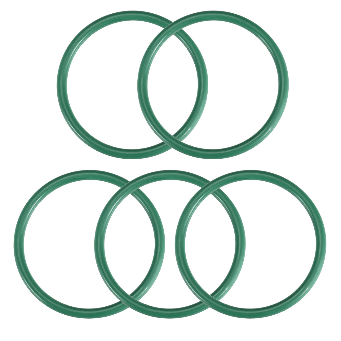 uxcell Uxcell Fluorine Rubber O Rings, 53mm OD, 46mm Inner Diameter, 3.5mm Width, Seal Gasket Green 5Pcs
