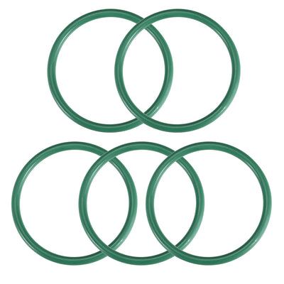 uxcell Uxcell Fluorine Rubber O Rings, 53mm OD, 46mm Inner Diameter, 3.5mm Width, Seal Gasket Green 5Pcs