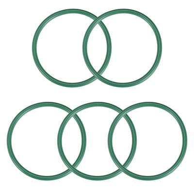 uxcell Uxcell Fluorine Rubber O Rings, 54mm OD, 47mm Inner Diameter, 3.5mm Width, Seal Gasket Green 5Pcs