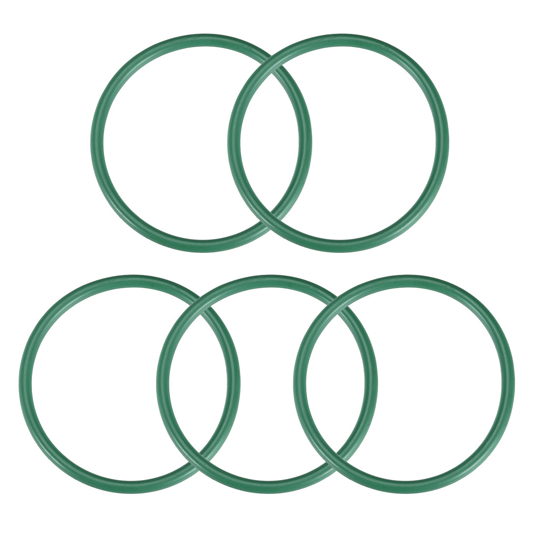 uxcell Uxcell Fluorine Rubber O Rings, 55mm OD, 48mm Inner Diameter, 3.5mm Width, Seal Gasket Green 5Pcs