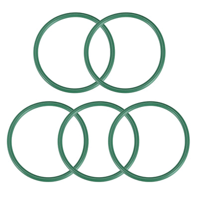uxcell Uxcell Fluorine Rubber O Rings, 55mm OD, 48mm Inner Diameter, 3.5mm Width, Seal Gasket Green 5Pcs