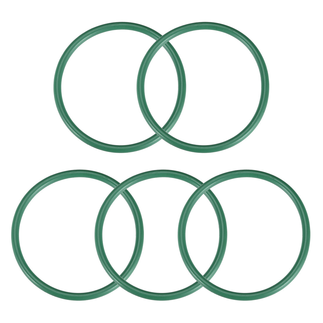 uxcell Uxcell Fluorine Rubber O Rings, 56mm OD, 49mm Inner Diameter, 3.5mm Width, Seal Gasket Green 5Pcs