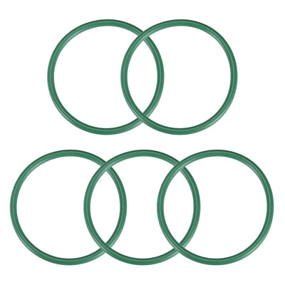 uxcell Uxcell Fluorine Rubber O Rings, 56mm OD, 49mm Inner Diameter, 3.5mm Width, Seal Gasket Green 5Pcs