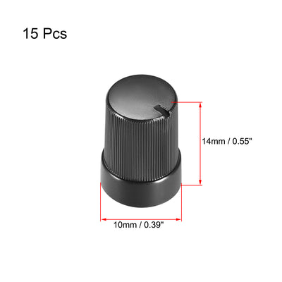 Harfington Uxcell 15Pcs 6mm Shaft Hole Knob for Speaker Effect Pedal Amplifier Potentiometer Knob 10x14mm