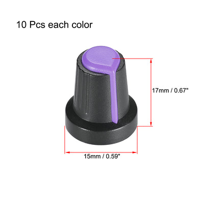 Harfington Uxcell 20Pcs 6mm Shaft Hole Knob for Speaker Effect Pedal Amplifier Potentiometer Knob 2 colors Mark