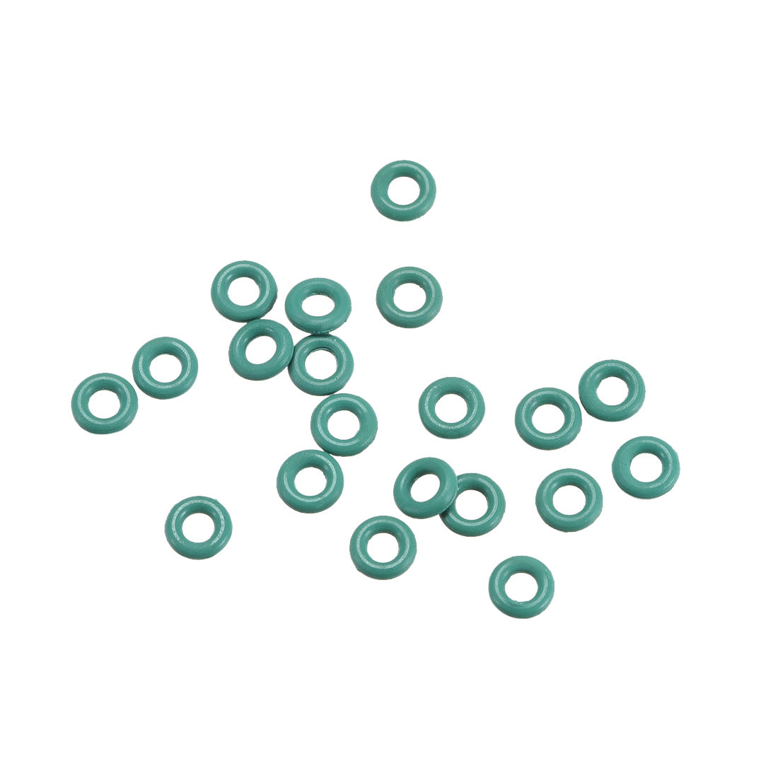 uxcell Uxcell Fluorine Rubber O Rings, 4mm OD, 2mm Inner Diameter, 1mm Width, Seal Gasket Green 20Pcs