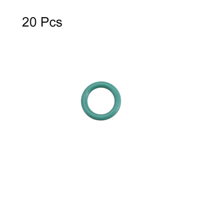 Harfington Uxcell Fluorine Rubber O Rings, 5mm OD, 3mm Inner Diameter, 1mm Width, Seal Gasket Green 20 Pcs
