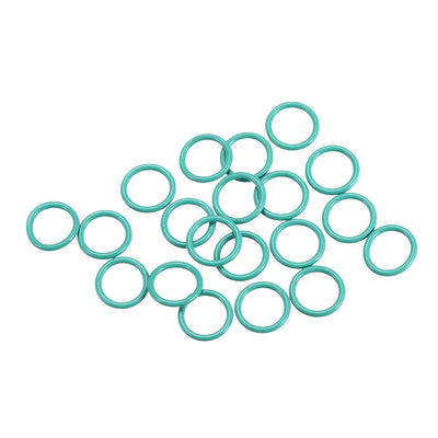 uxcell Uxcell Fluorine Rubber O Rings, 7mm OD, 5mm Inner Diameter, 1mm Width, Seal Gasket Green 20 Pcs
