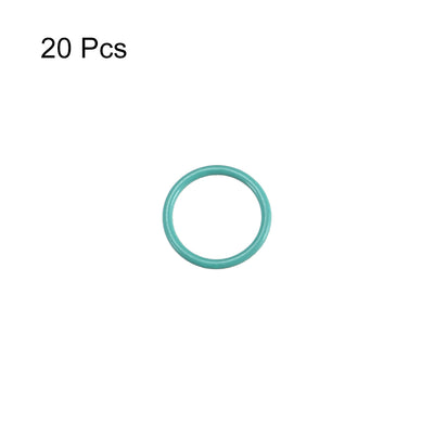 Harfington Uxcell Fluorine Rubber O Rings, 9mm OD, 7mm Inner Diameter, 1mm Width, Seal Gasket Green 20 Pcs
