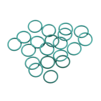 uxcell Uxcell Fluorine Rubber O Rings, 9mm OD, 7mm Inner Diameter, 1mm Width, Seal Gasket Green 20 Pcs