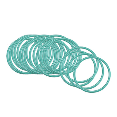 uxcell Uxcell Fluorine Rubber O Rings, 12mm OD, 10mm Inner Diameter, 1mm Width, Seal Gasket Green 20 Pcs
