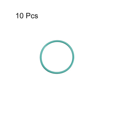 Harfington Uxcell Fluorine Rubber O Rings 17mm OD 15mm Inner Dia 1mm Width Seal Gasket Green 10Pcs