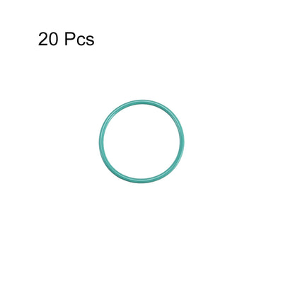 Harfington Uxcell Fluorine Rubber O Rings 18mm OD 16mm Inner Dia 1mm Width Seal Gasket Green 20Pcs
