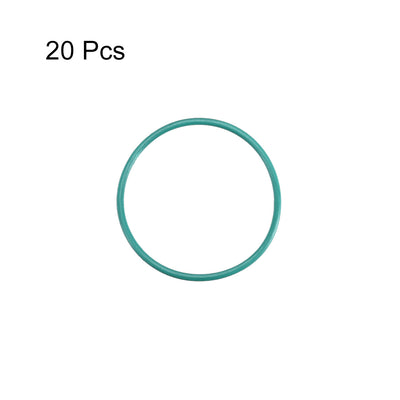 Harfington Uxcell Fluorine Rubber O Rings 20mm OD 18mm Inner Dia 1mm Width Seal Gasket Green 20Pcs