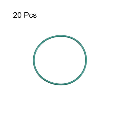 Harfington Uxcell Fluorine Rubber O Rings 26mm OD 24mm Inner Dia 1mm Width Seal Gasket Green 20Pcs