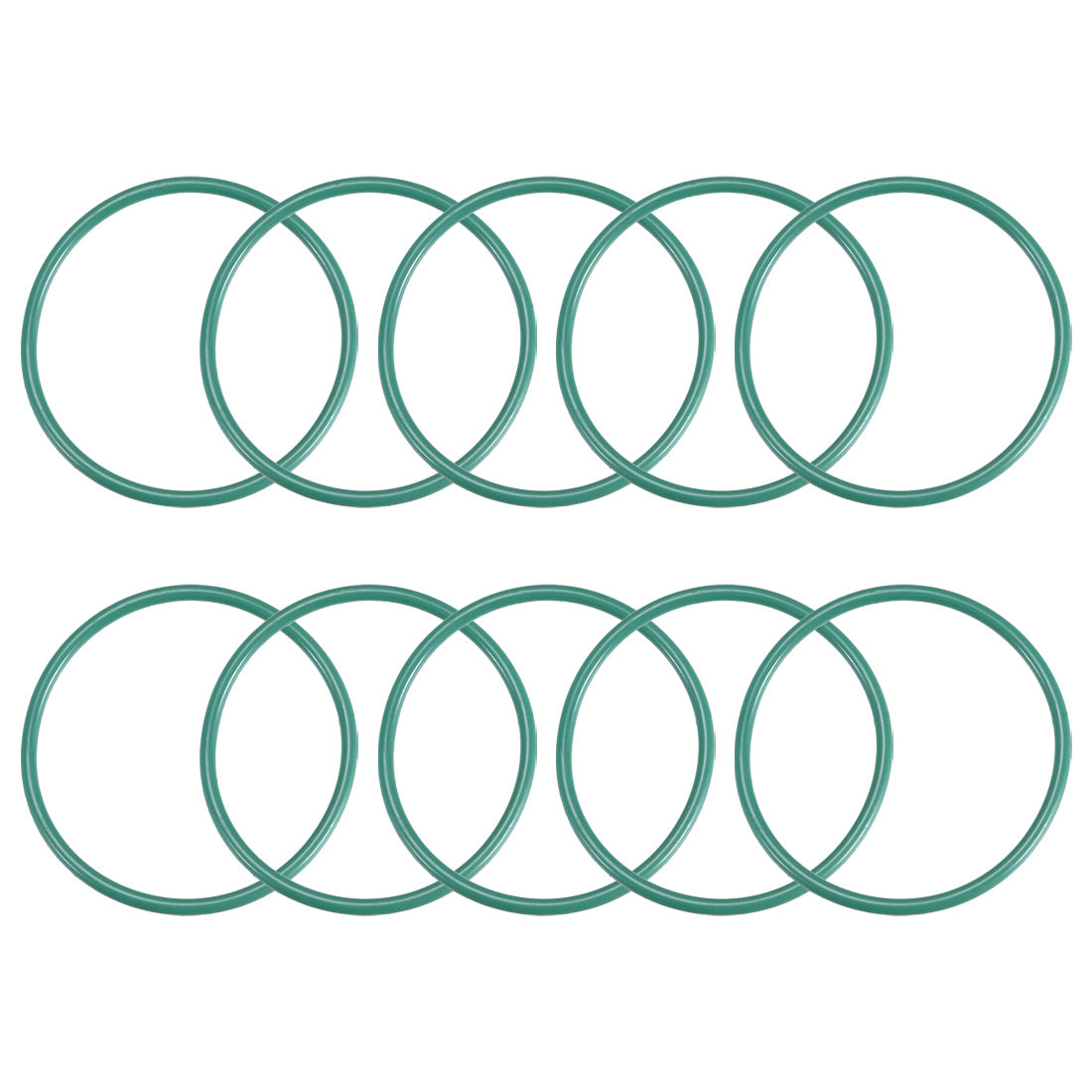 uxcell Uxcell Fluorine Rubber O Rings, 46mm OD, 41.2mm Inner Diameter, 2.4mm Width, Seal Gasket Green 10Pcs