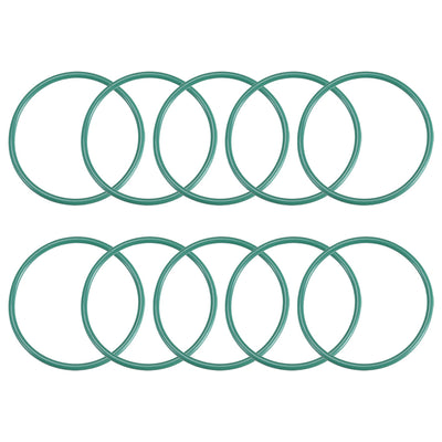 uxcell Uxcell Fluorine Rubber O Rings, 46mm OD, 41.2mm Inner Diameter, 2.4mm Width, Seal Gasket Green 10Pcs