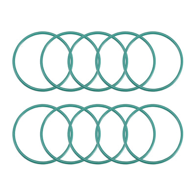 uxcell Uxcell Fluorine Rubber O Rings, 49mm OD, 44.2mm Inner Diameter, 2.4mm Width, Seal Gasket Green 10Pcs