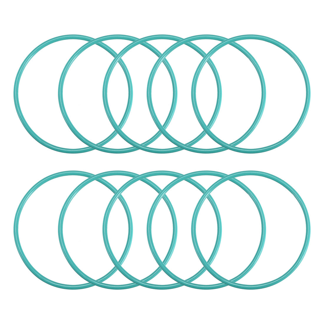 uxcell Uxcell Fluorine Rubber O Rings, 54mm OD, 49.2mm Inner Diameter, 2.4mm Width, Seal Gasket Green 10Pcs