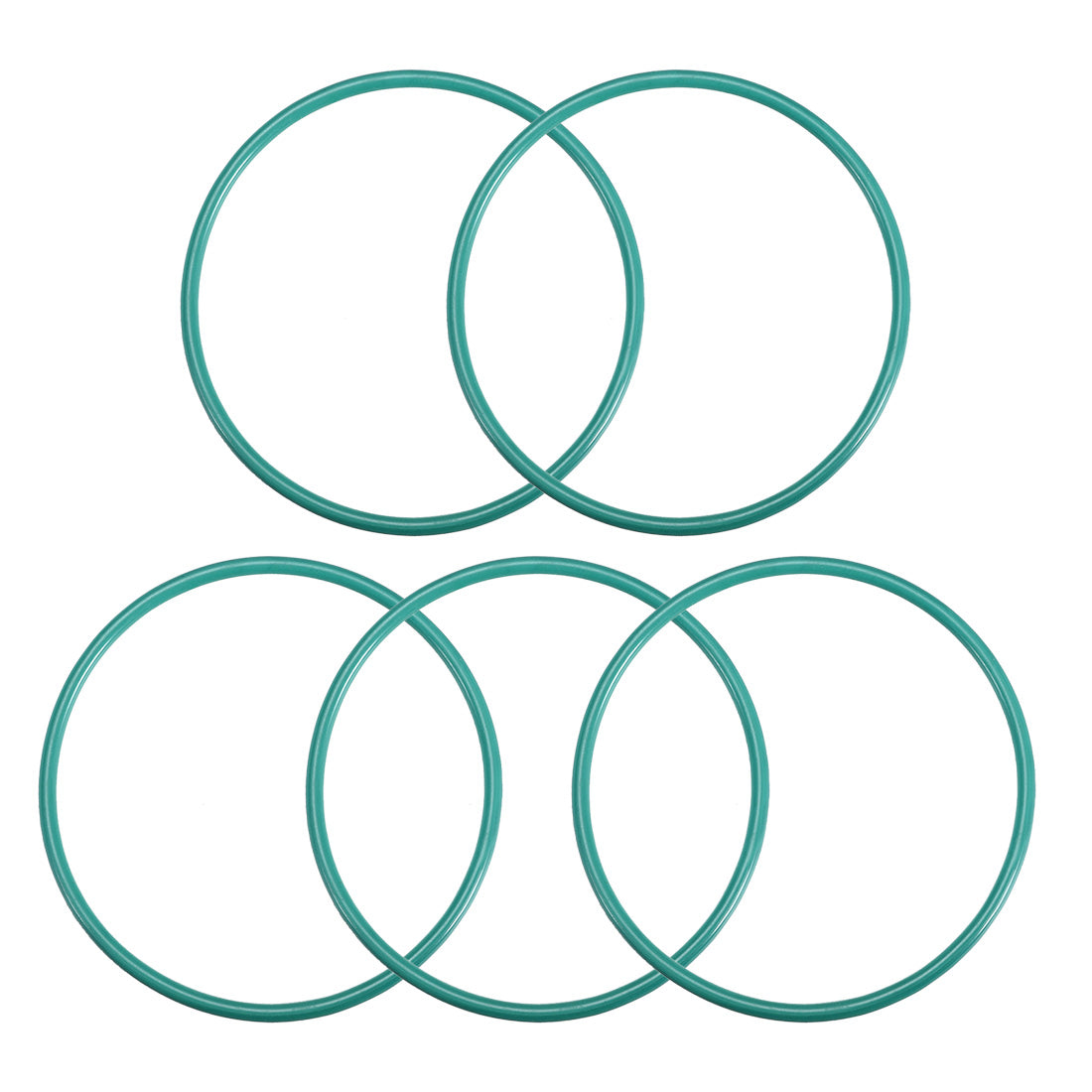 uxcell Uxcell Fluorine Rubber O Rings, 60mm OD, 55.2mm Inner Diameter, 2.4mm Width, Seal Gasket Green 5Pcs