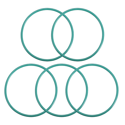 uxcell Uxcell Fluorine Rubber O Rings, 60mm OD, 55.2mm Inner Diameter, 2.4mm Width, Seal Gasket Green 5Pcs