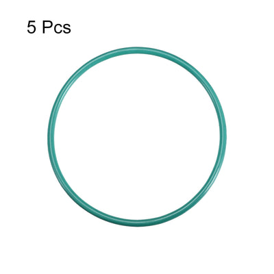 Harfington Uxcell Fluorine Rubber O Rings, 63mm OD, 58.2mm Inner Diameter, 2.4mm Width, Seal Gasket Green 5 Pcs