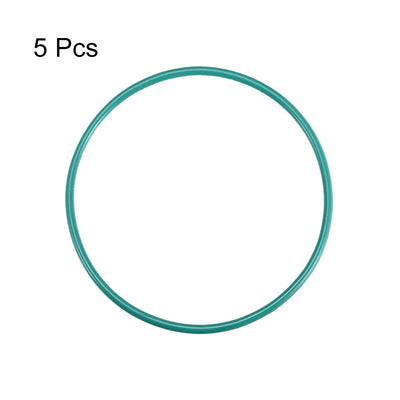 Harfington Uxcell Fluorine Rubber O Rings, 70mm OD, 65.2mm Inner Diameter, 2.4mm Width, Seal Gasket Green 5 Pcs