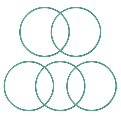 Harfington Uxcell Fluorine Rubber O-Rings, FKM Seal Gasket for Vehicle Machinery Plumbing Green, Pack of 5