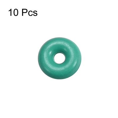 Harfington Uxcell Fluorine Rubber O Rings, 4mm OD, 1mm Inner Diameter, 1.5mm Width, Seal Gasket Green 10Pcs