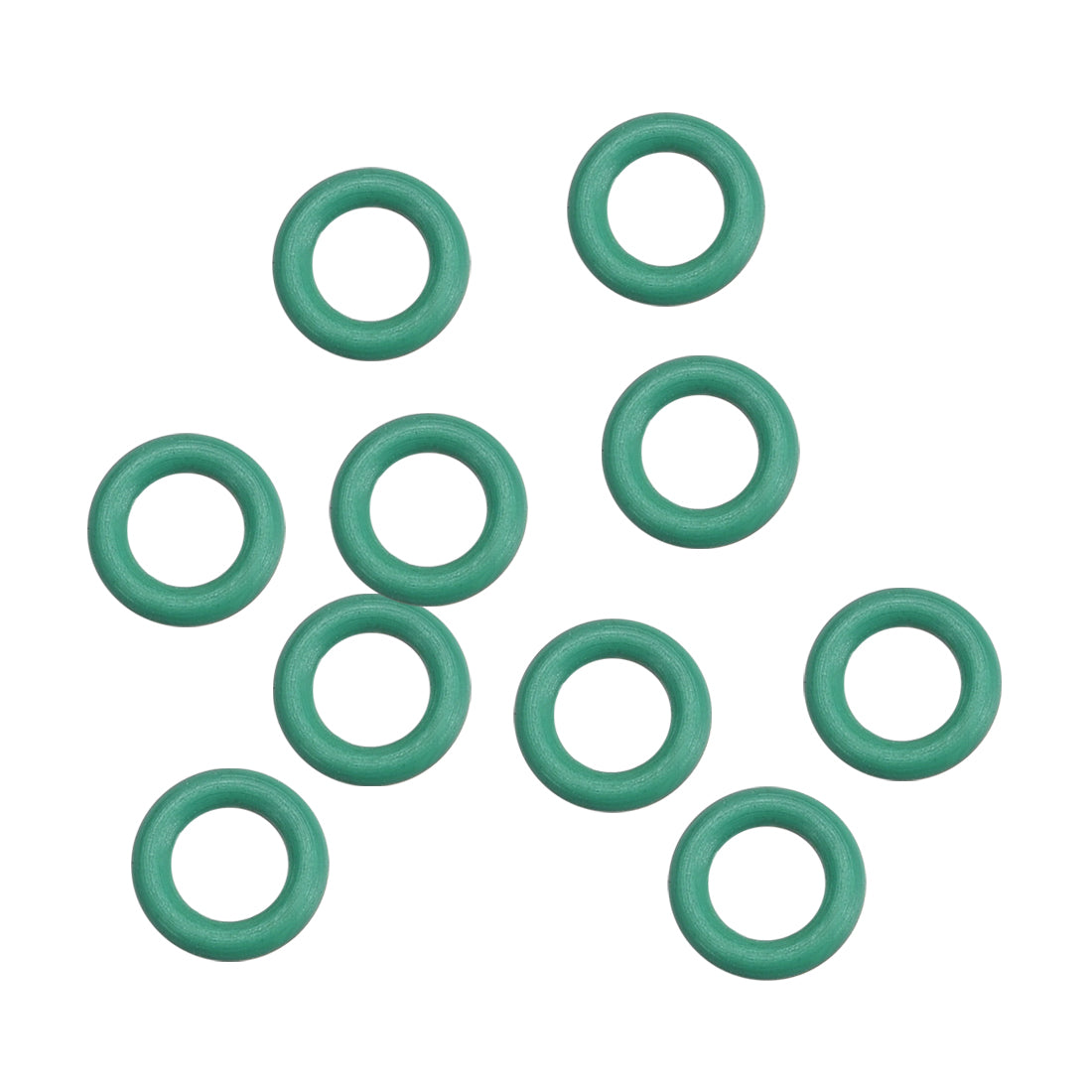 uxcell Uxcell Fluorine Rubber O Rings, 7mm OD, 4mm Inner Diameter, 1.5mm Width, Seal Gasket Green 10Pcs