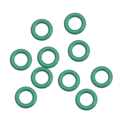 uxcell Uxcell Fluorine Rubber O Rings, 7mm OD, 4mm Inner Diameter, 1.5mm Width, Seal Gasket Green 10Pcs