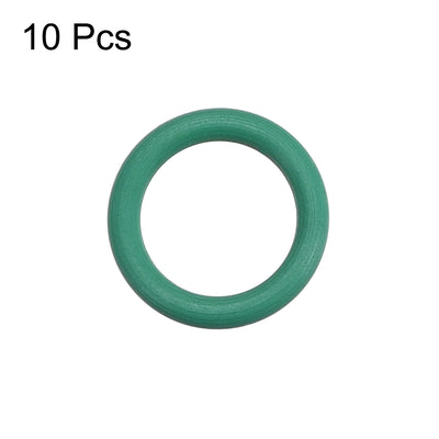 Harfington Uxcell Fluorine Rubber O Rings, 10mm OD, 7mm Inner Diameter, 1.5mm Width, Seal Gasket Green 10Pcs