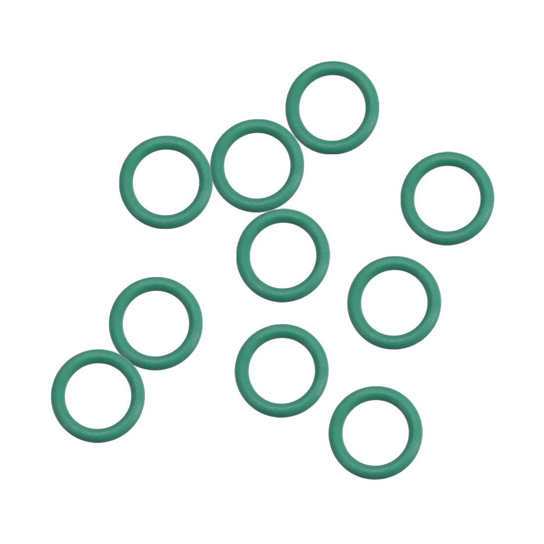 uxcell Uxcell Fluorine Rubber O Rings, 10mm OD, 7mm Inner Diameter, 1.5mm Width, Seal Gasket Green 10Pcs