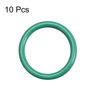 Harfington Uxcell Fluorine Rubber O Rings, 13mm OD, 10mm Inner Diameter, 1.5mm Width, Seal Gasket Green 10Pcs