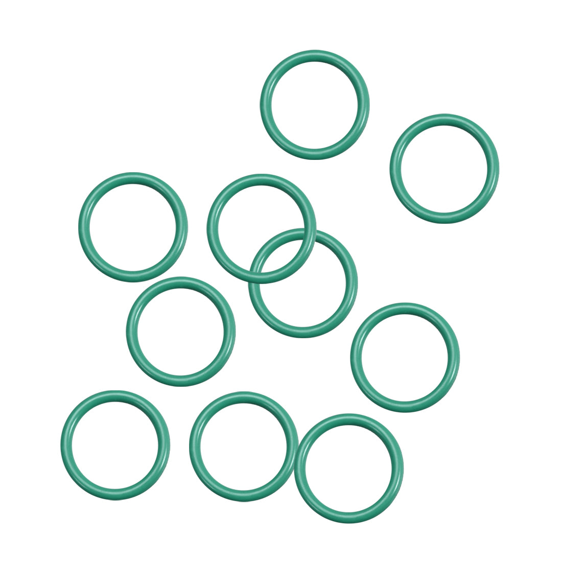 uxcell Uxcell Fluorine Rubber O Rings, 13mm OD, 10mm Inner Diameter, 1.5mm Width, Seal Gasket Green 10Pcs