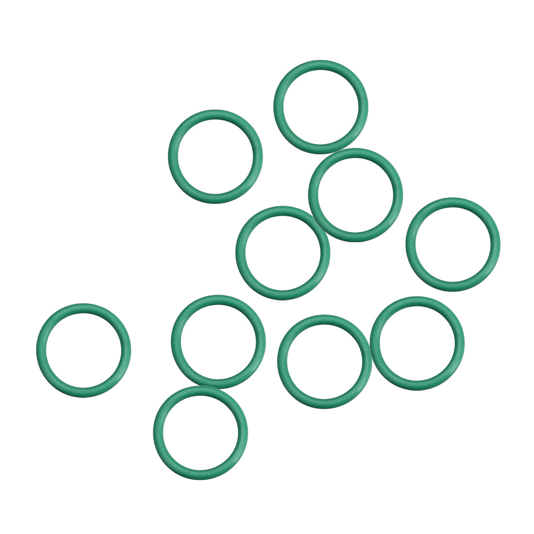 uxcell Uxcell Fluorine Rubber O Rings, 14mm OD, 11mm Inner Diameter, 1.5mm Width, Seal Gasket Green 10Pcs