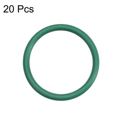 Harfington Uxcell Fluorine Rubber O Rings, 18mm OD, 15mm Inner Diameter, 1.5mm Width, Seal Gasket Green 20Pcs