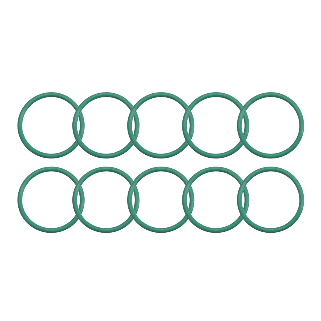 uxcell Uxcell Fluorine Rubber O Rings, 20mm OD, 17mm Inner Diameter, 1.5mm Width, Seal Gasket Green 10Pcs
