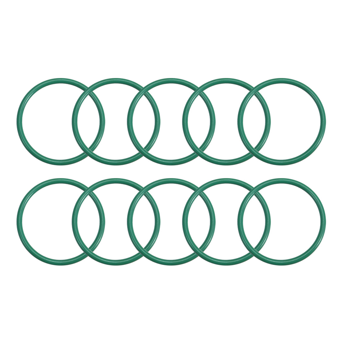 uxcell Uxcell Fluorine Rubber O Rings, 21mm OD, 18mm Inner Diameter, 1.5mm Width, Seal Gasket Green 10Pcs