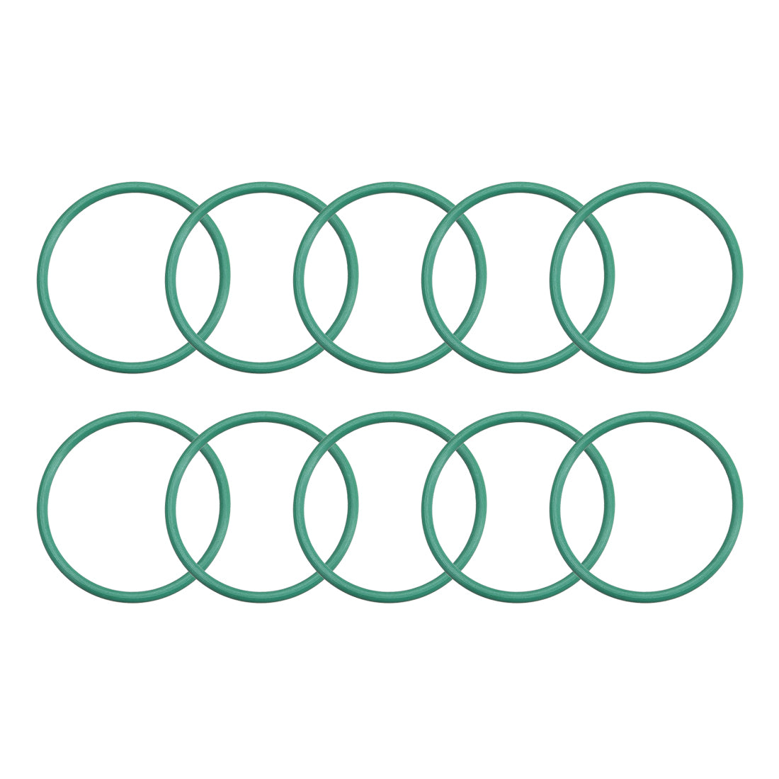 uxcell Uxcell Fluorine Rubber O Rings, 23mm OD, 20mm Inner Diameter, 1.5mm Width, Seal Gasket Green 10Pcs