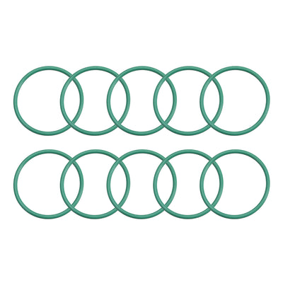 uxcell Uxcell Fluorine Rubber O Rings, 24mm OD, 21mm Inner Diameter, 1.5mm Width, Seal Gasket Green 10Pcs