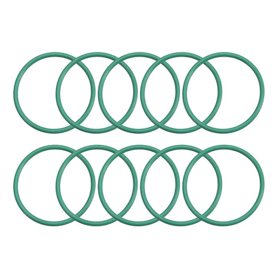 uxcell Uxcell Fluorine Rubber O Rings, 26mm OD, 23mm Inner Diameter, 1.5mm Width, Seal Gasket Green 10Pcs