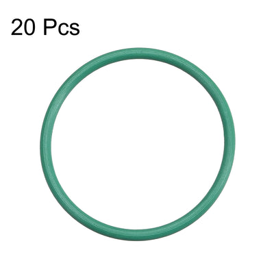 Harfington Uxcell Fluorine Rubber O Rings, 28mm OD, 25mm Inner Diameter, 1.5mm Width, Seal Gasket Green 20Pcs