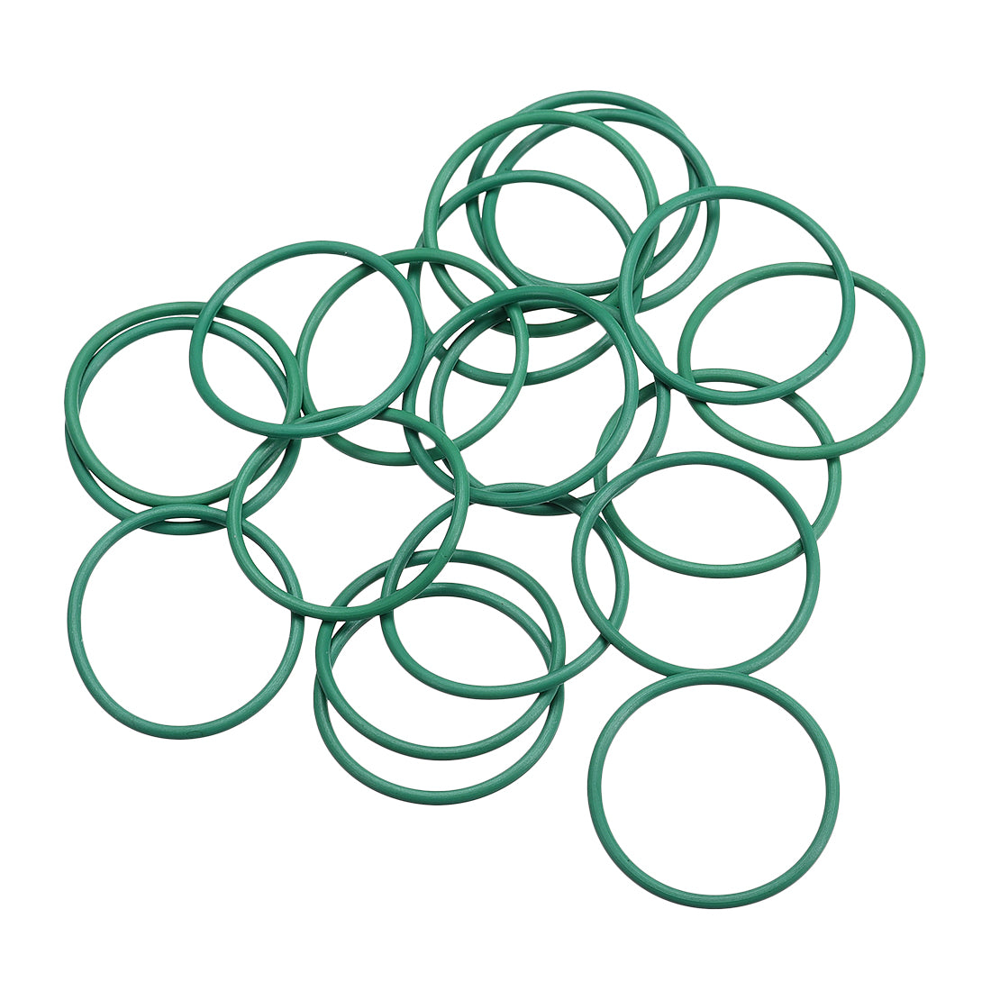 uxcell Uxcell Fluorine Rubber O Rings, 28mm OD, 25mm Inner Diameter, 1.5mm Width, Seal Gasket Green 20Pcs