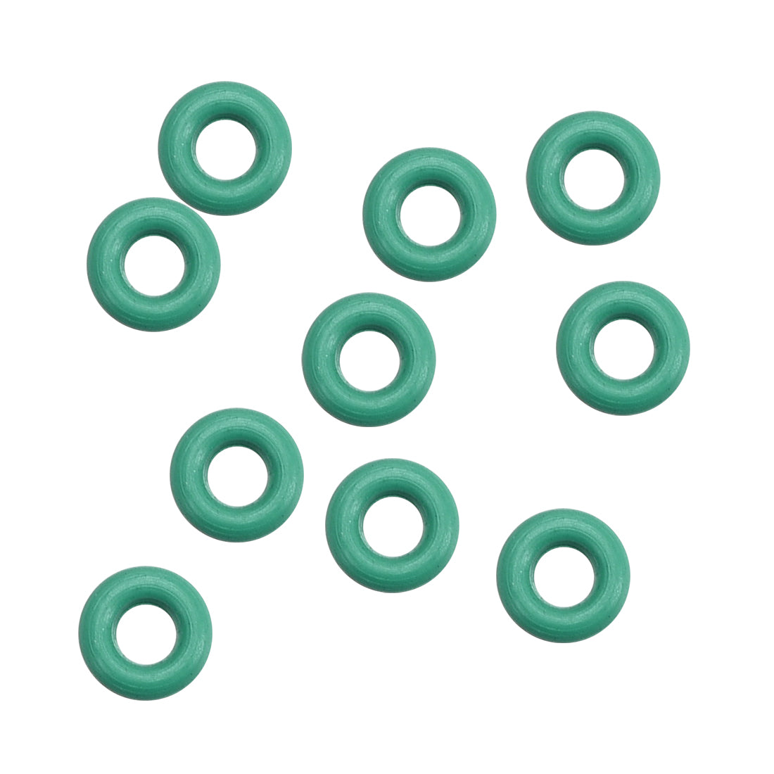 uxcell Uxcell Fluorine Rubber O Rings, 4.5mm OD, 1.5mm Inner Diameter, 1.5mm Width, Seal Gasket Green 10Pcs