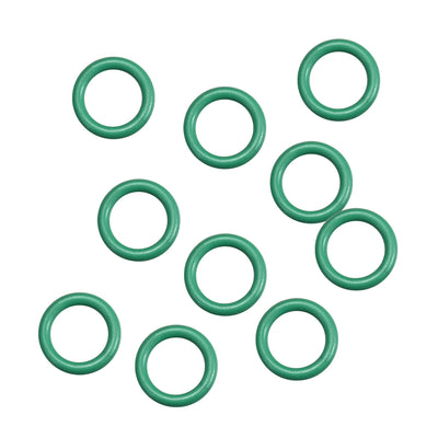 uxcell Uxcell Fluorine Rubber O Rings, 12.5mm OD, 9.5mm Inner Diameter, 1.5mm Width, Seal Gasket Green 10Pcs
