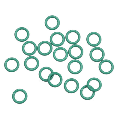 uxcell Uxcell Fluorine Rubber O Rings, 4.5mm OD, 2.5mm Inner Diameter, 1mm Width, Seal Gasket Green 20Pcs