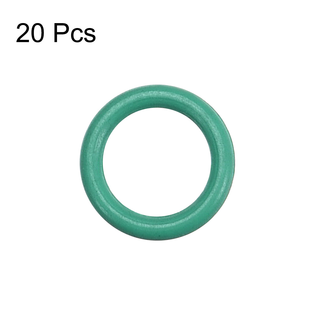 uxcell Uxcell Fluorine Rubber O Rings, 6.5mm OD, 4.5mm Inner Diameter, 1mm Width, Seal Gasket Green 20Pcs