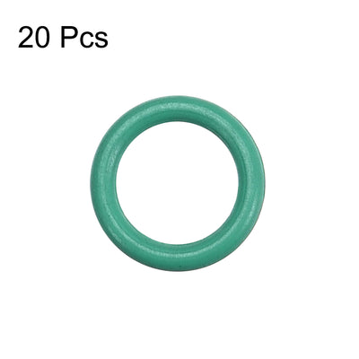 Harfington Uxcell Fluorine Rubber O Rings, 6.5mm OD, 4.5mm Inner Diameter, 1mm Width, Seal Gasket Green 20Pcs